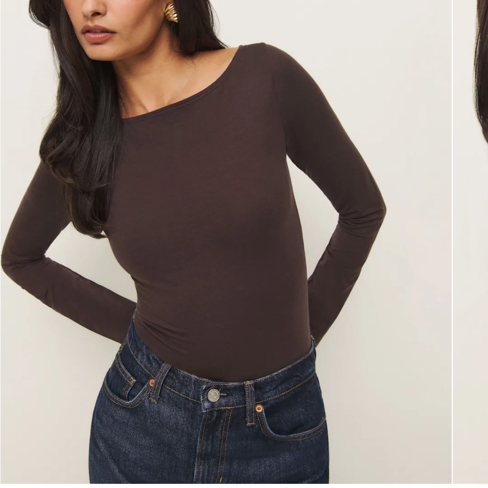 Reformation Wiley Knit top in Mole